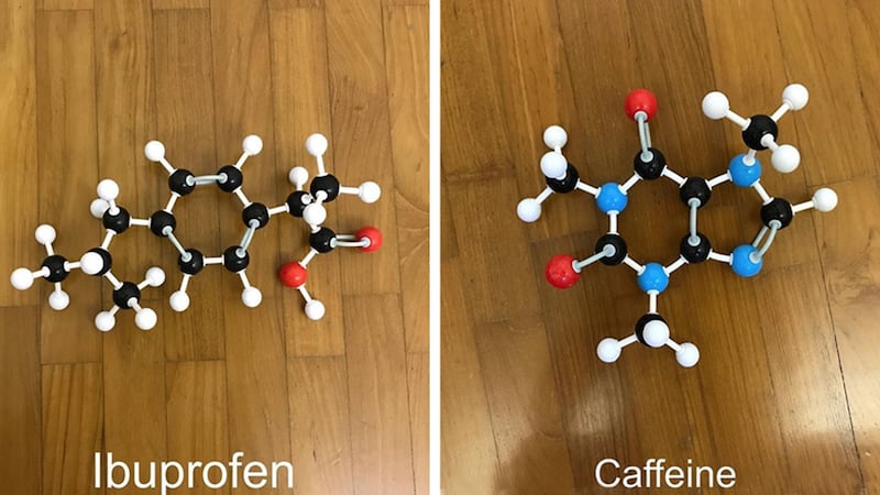 Find our what caffeine and aspirin molecules look like.