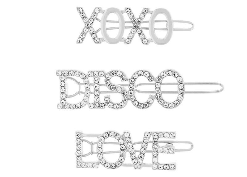 Accessorize Disco Slogan Diamante Hair Slides, &pound;10 for three, available from Accessorize 