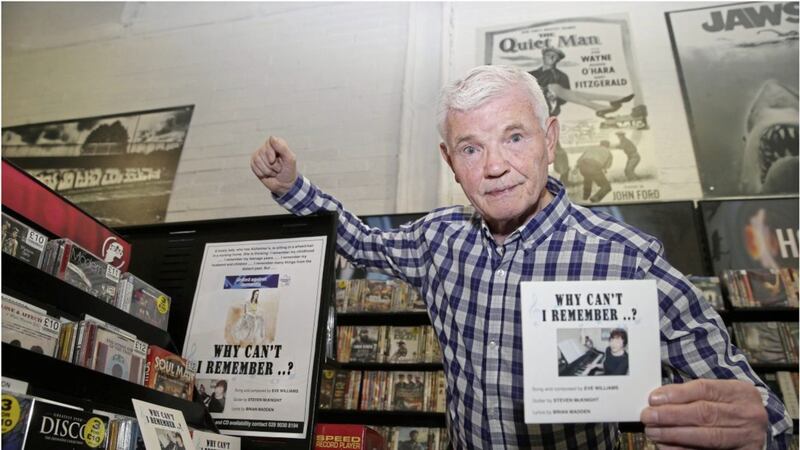 Brian Madden &ndash; better known as boxing writer Barney Madden &ndash; with his CD Why Can&#39;t I Remember? Picture: Hugh Russell 