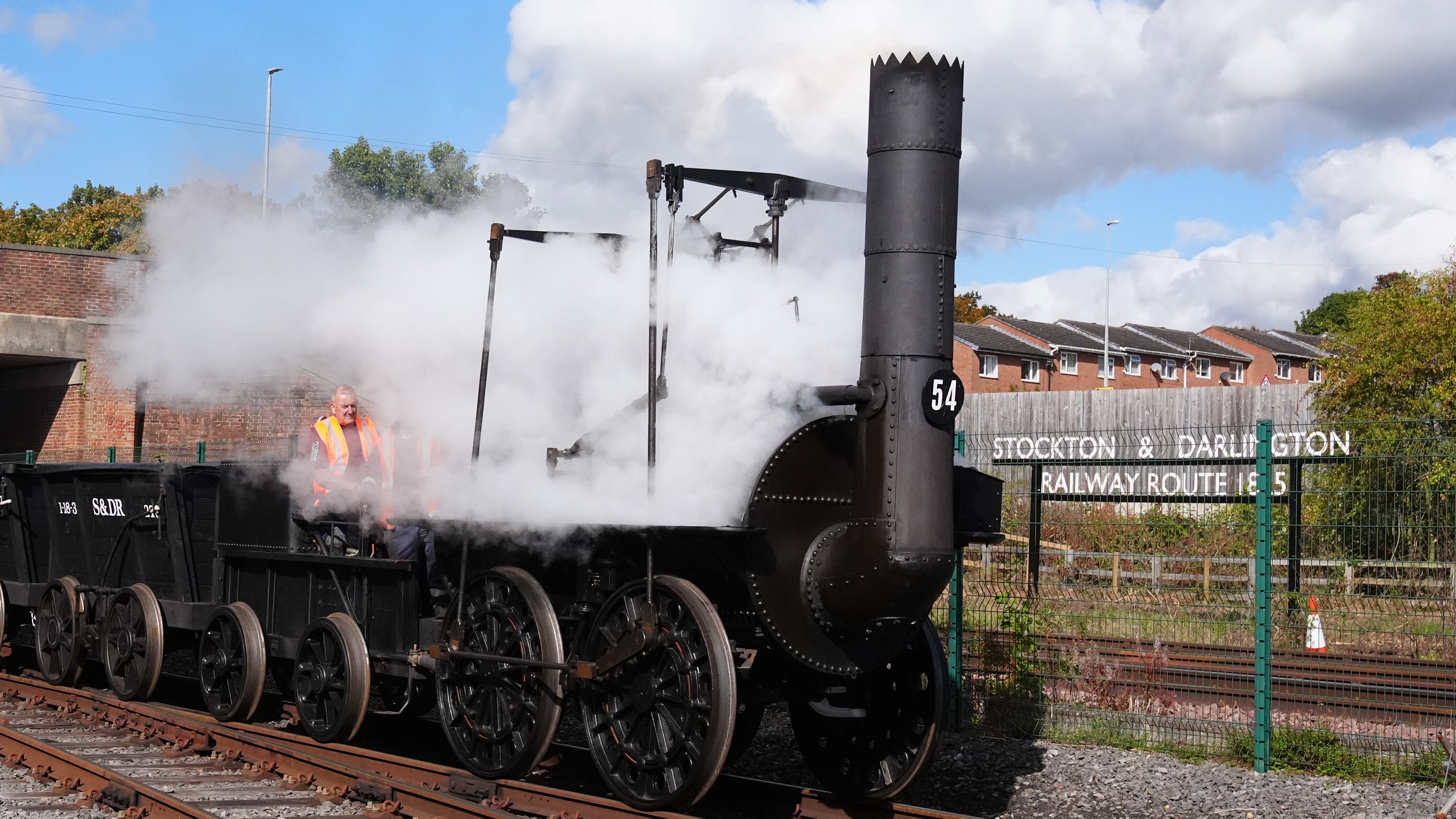Railway enthusiasts are being urged to stay off the tracks when a train re-enacts the birth of the modern railway 200 years ago
