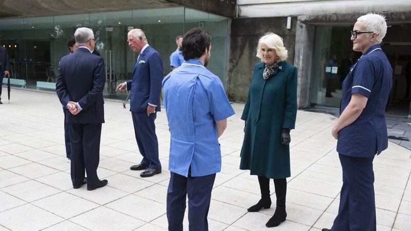 &nbsp;The Prince of Wales and the Duchess of Cornwall during a visit to the Ulster Museum in Belfast where they thanked nurses and midwives who transitioned early from their training to respond to the Covid-19 pandemic.
