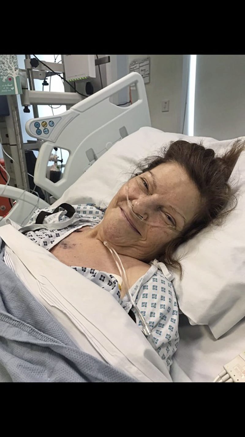 Maggie Hesketh pictured in hospital 
