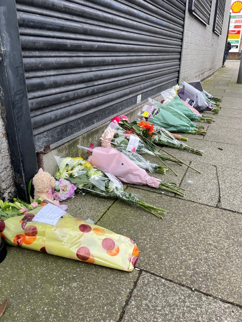 Flowers are left outside the Hessle Road branch of Legacy Independent Funeral Directors in Hull