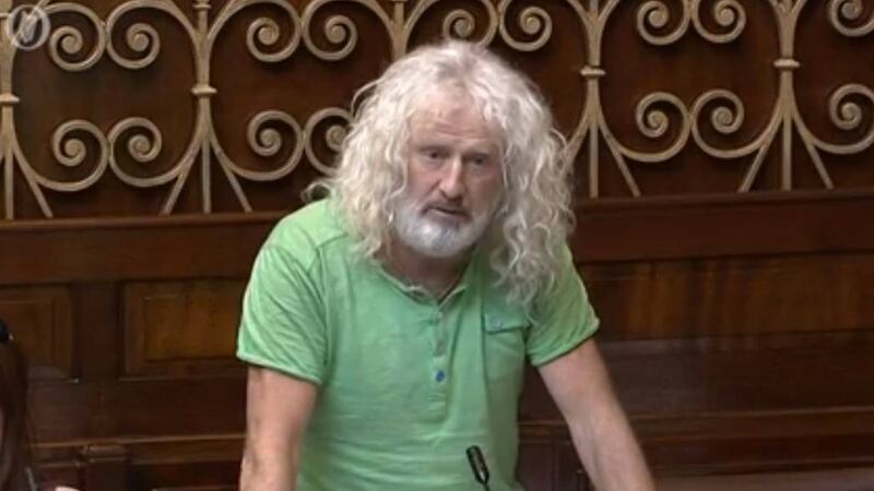Independent TD Mick Wallace in the D&aacute;il when he made claims about the Northern Ireland Nama portfolio 
