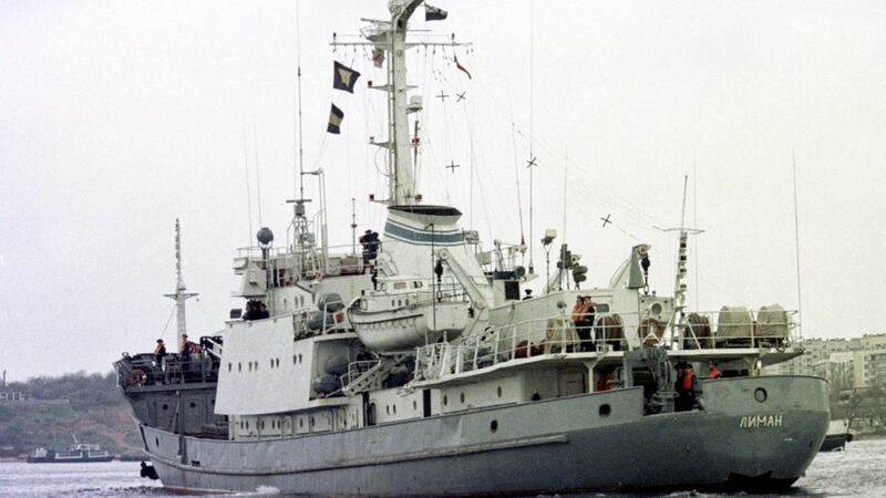 The Liman naval reconnaissance ship collided with another vessel about 25 miles northwest of the Bosphorus Strait 
