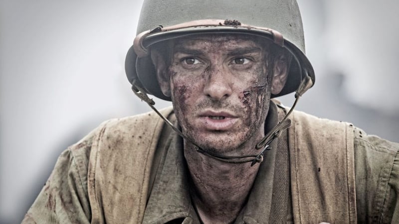 Andrew Garfield as pacifist US soldier Desmond T Doss in Hacksaw Ridge 