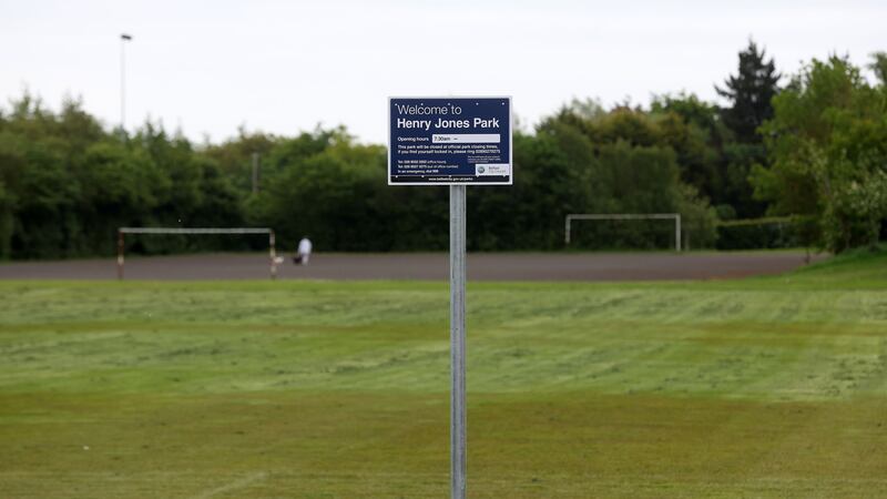 Henry Jones playing field in east Belfast, the scene of security alert this week. Picture Mal McCann