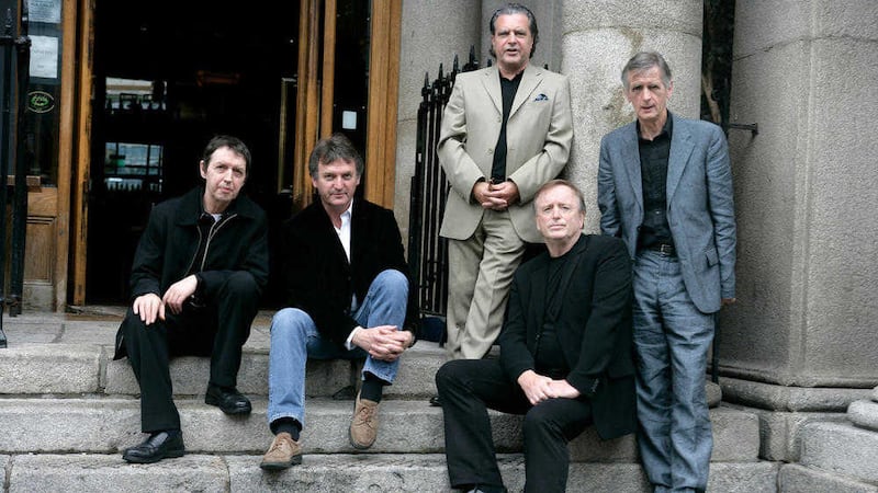 Horslips' guitarist, (pictured left) Johnny Fean with fellow group members Jim Lockhart, Charles O'Connor, Barry Devlin and Eamon Carr enjoyed huge success with the Celtic rock band. 