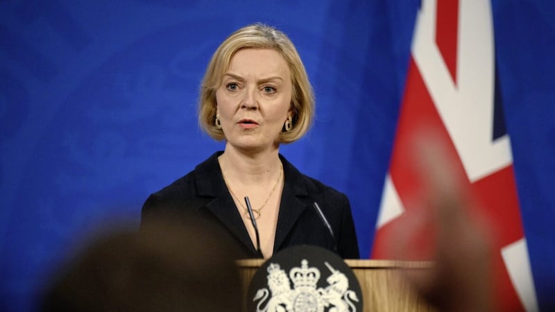British Prime Minister Liz Truss during a press conference after the sacking of Kwasi Kwarteng. Picture by Daniel Leal/PA Wire 