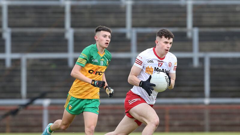 Barry McMenamin, in action here for Tyrone minors in 2022, will feature for Omagh CBS in Friday's Hogan Cup final