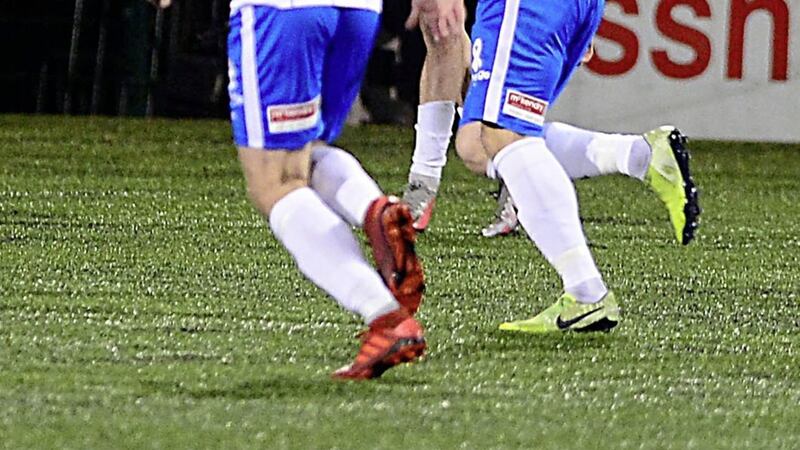 Coleraine&#39;s James McLaughlin celebrates opening the scoring against Cliftonville at Solitude on Saturday night Picture by Arthur Allison/Pacemaker 