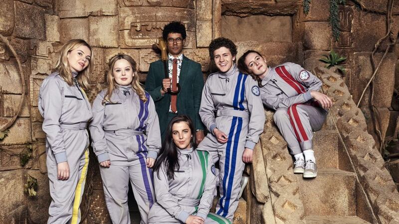 &nbsp;The Derry Girls' cast take on The Crystal Maze. Picture from @TheCrystalMaze on Twitter