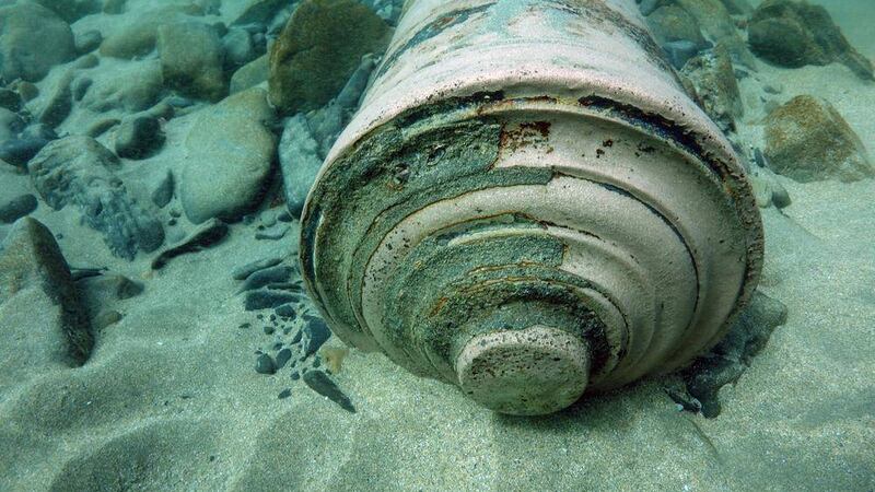Cannon from an Armada wreck uncovered off the coast of Streedagh in Co Sligo. Picture by Department of Arts, Heritage and the Gaeltacht, Press Association              