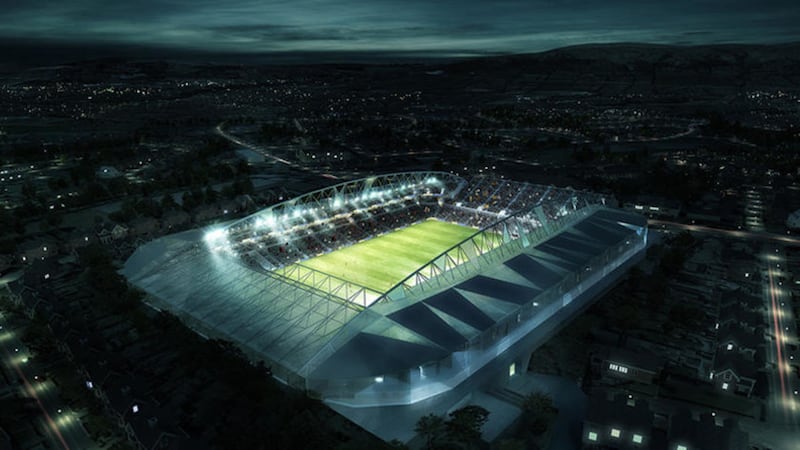 Initial plans for the redevelopment of Casement Park in west Belfast 