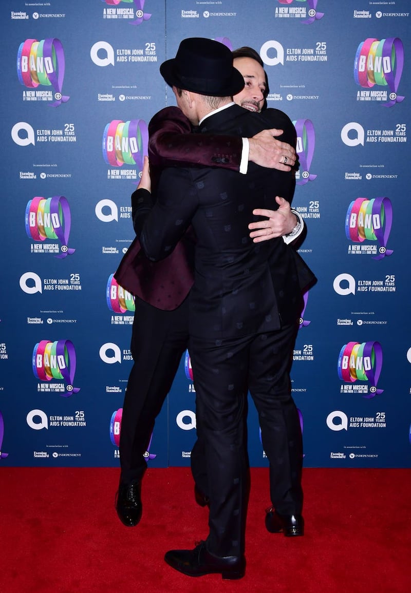 David Furnish and Taron Egerton attending the gala night for Take That’s The Band musical