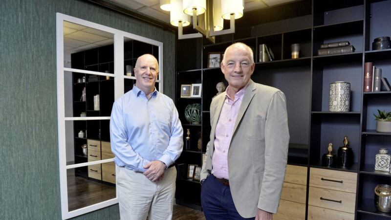 Paul Rothwell and Mervyn McCaul at the refurbished Sliderobes showroom in Belfast, which opened in August 