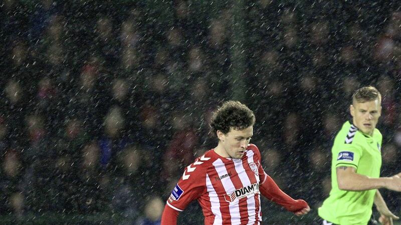 Barry McNamee was on target in Derry City&#39;s win over Shamrock Rovers Picture by Margaret McLaughlin 
