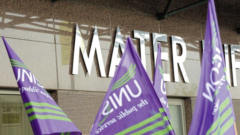 Unison is to ballot its members today. Healthcare workers, who make up the majority of the trade union, staged a protest outside the Mater hospital in Belfast over pay five years ago as part of series of actions across the north. 