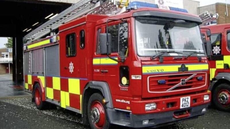 A car was destroyed in the arson attack in Dunmurry 