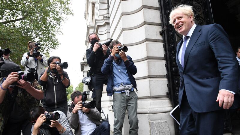 Boris Johnson returns to 10 Downing Street, after a Cabinet meeting at the Foreign and Commonwealth Office (FCO) in London. Picture by Stefan Rouseau/PA Wire&nbsp;