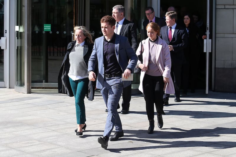 &nbsp;Paddy Jackson and family leaving court after not guilty verdict. Picture by Hugh Russell.&nbsp;