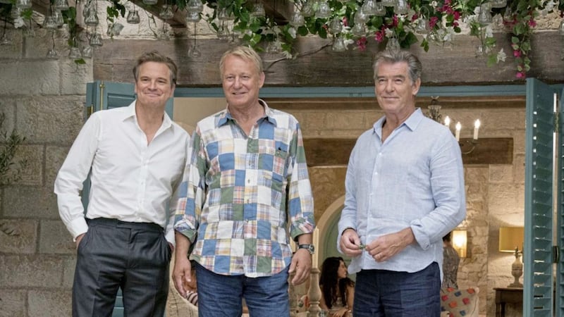 Colin Firth, Stellan Skarsgard and Pierce Brosnan in Mamma Mia! Here We Go Again 