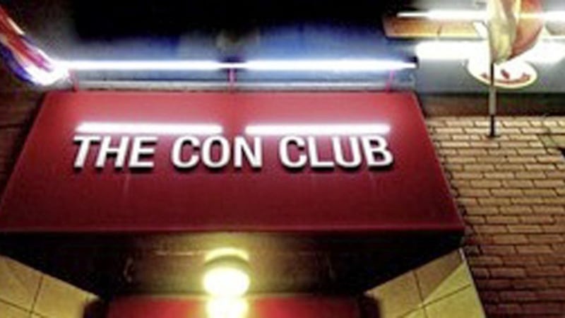 The East Belfast Con Club where loyalists met this week 