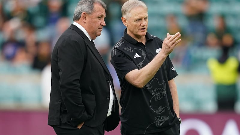 Joe Schmidt, right, is helping New Zealand head coach Ian Foster plot Ireland’s downfall (Adam Davy/PA)
