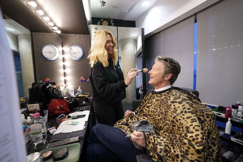 Charlie Stayt in makeup before going on air