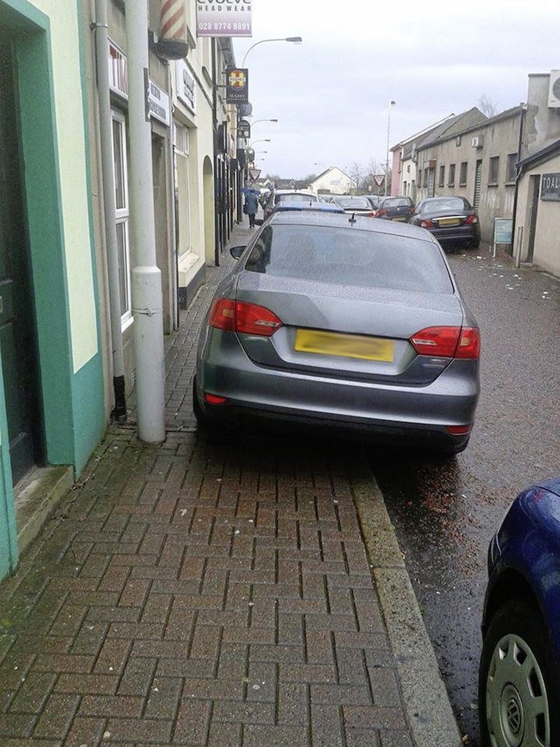 Coalisland residents have previously shared on social media sites photos of poor parking in the town 