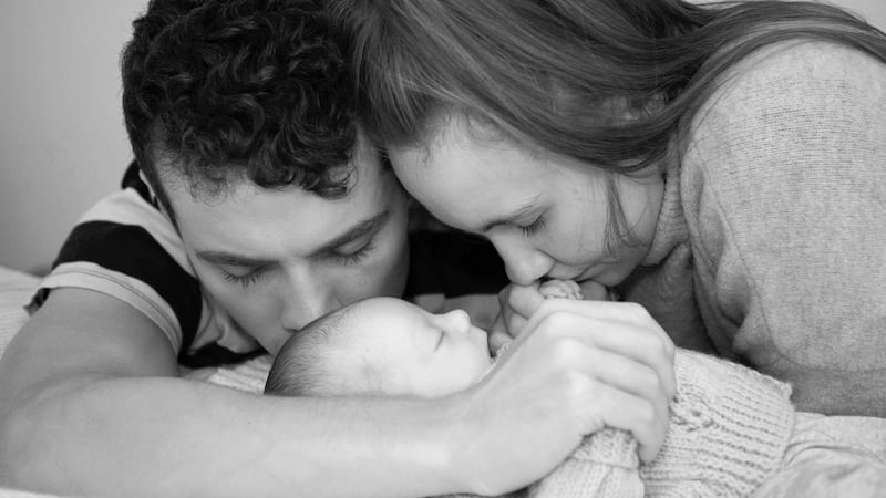 Jonny and Robyn Davis, with their second baby Orlando Davis, who was born by emergency caesarean section at Worthing Hospital on September 10 2021 but died 14 days later