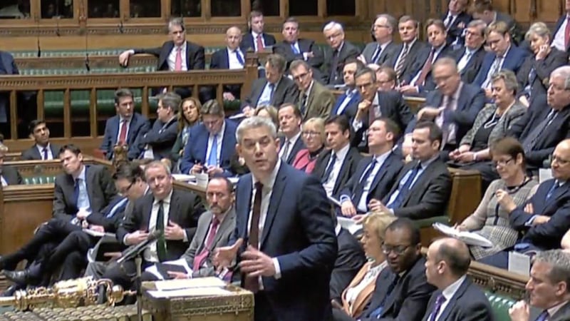 Brexit secretary Stephen Barclay speaks in the House of Commons during the Brexit vote Picture: House of Commons/PA 