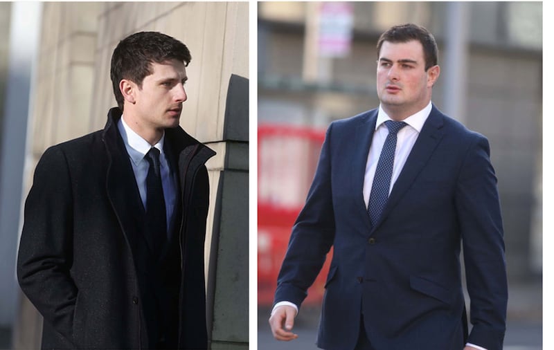 &nbsp;Blane McIlroy (left) and Rory Harrison arriving at court today. Pictures by Hugh Russell