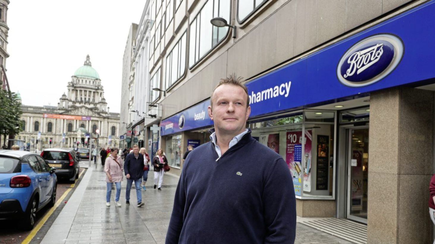 Ashley Stewart, director of Ashmour, pictured outside the Boots store on Royal Avenue 