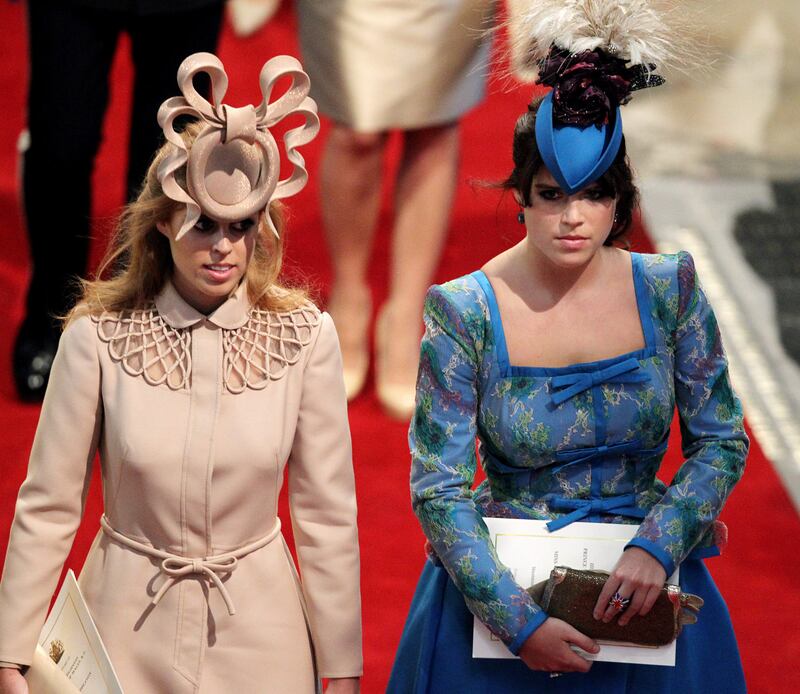 Princess Beatrice and Princess Eugenie leave Westminster Abbey
