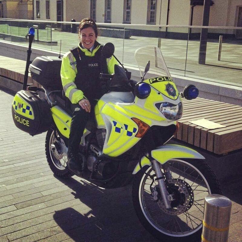 Clodagh on duty as a response officer with the PSNI before suffering a stroke in April 2015 