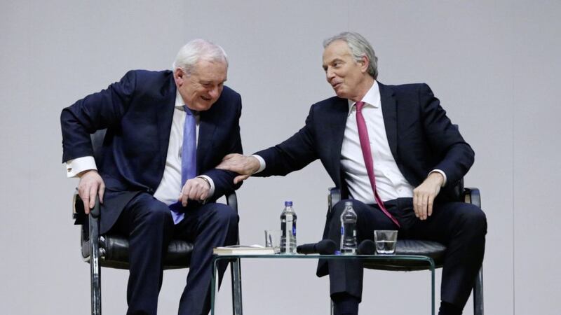 Tony Blair and Bertie Ahern joined an event organised by the International Institute of European Affairs. Picture by Brian Lawless/PA Wire 