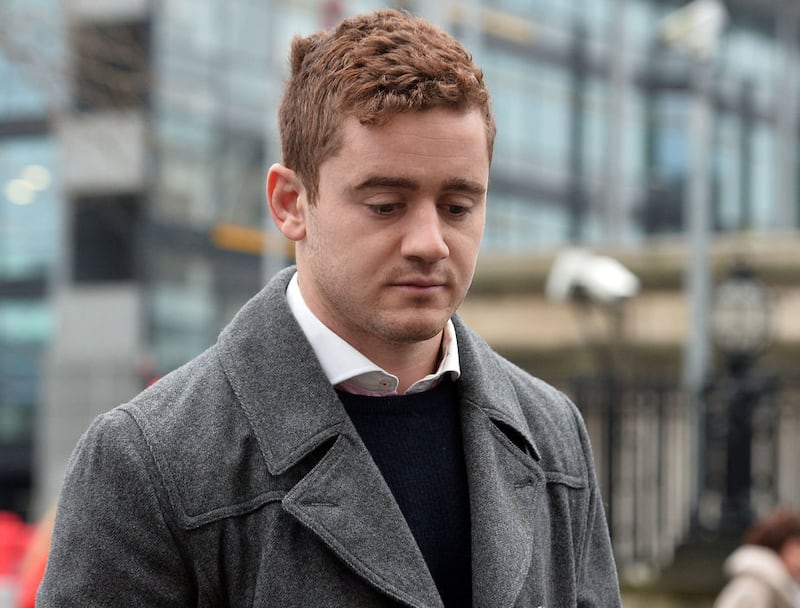 Ulster and Ireland rugby player Paddy Jackson, who has been charged with rape, arrives at court this morning&nbsp;
