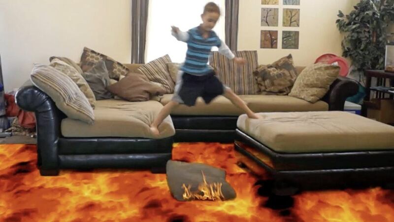 &#39;The floor is lava&#39; is an online craze in which players have five seconds to get off the ground or they&#39;ll be pretend toast 
