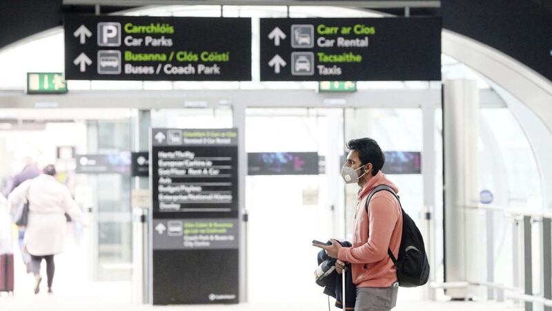 A man in the arrivals hall of Terminal 2 at Dublin Airport. Picture by Brian Lawless, Press Association 