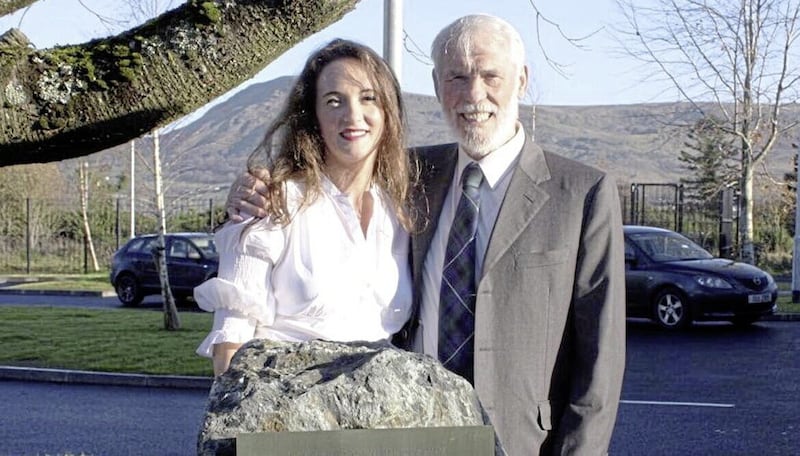 Nodlaig Ni Bhrollaigh with her father Francie Brolly 