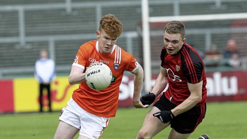 Conor Turbitt marked his League debut for Armagh with a superb 1-6 against Laois. Pic Philip Walsh. 