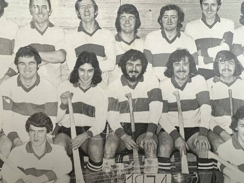 Sean Rice (middle of front row) pictured with Eire Og hurlers in 1974
