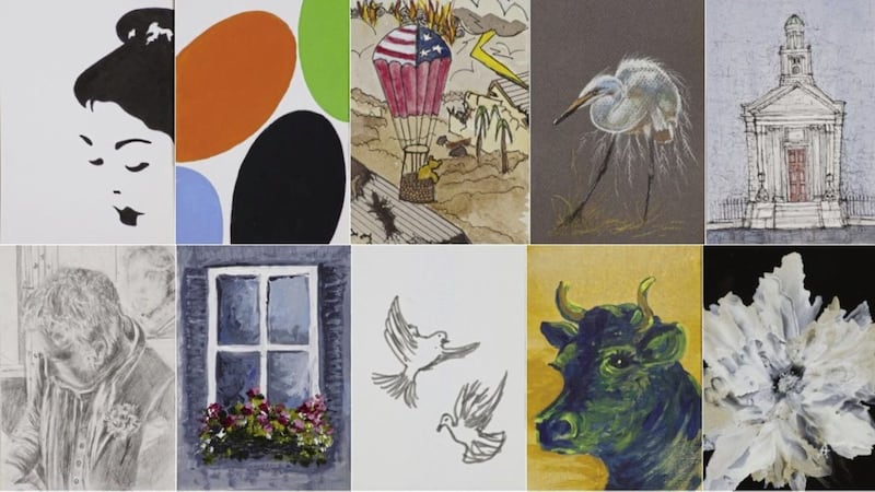 A small selection of the postcard-sized artworks in this year&#39;s Incognito charity exhibition 