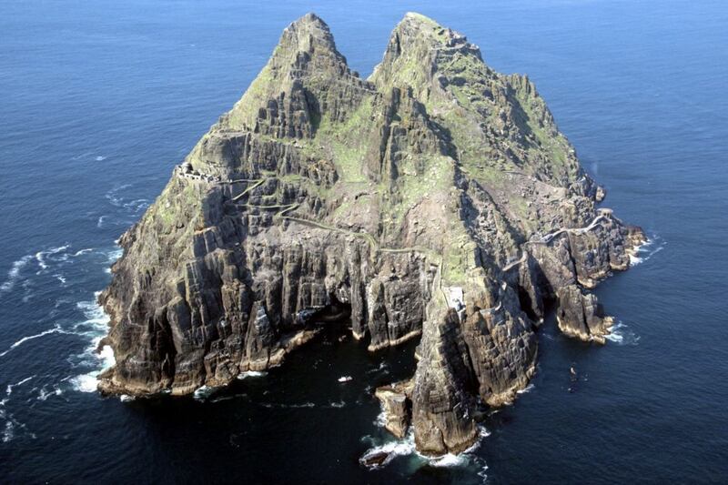 Skellig Michael, also known as Great Skellig or Sceilig Mhór, juts dramatically out of the Atlantic off the coast of the Iveragh Peninsula in Co Kerry