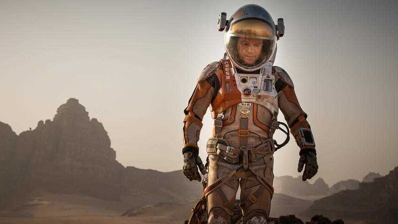 Matt Damon plays an astronaut stranded on Mars in The Martian 