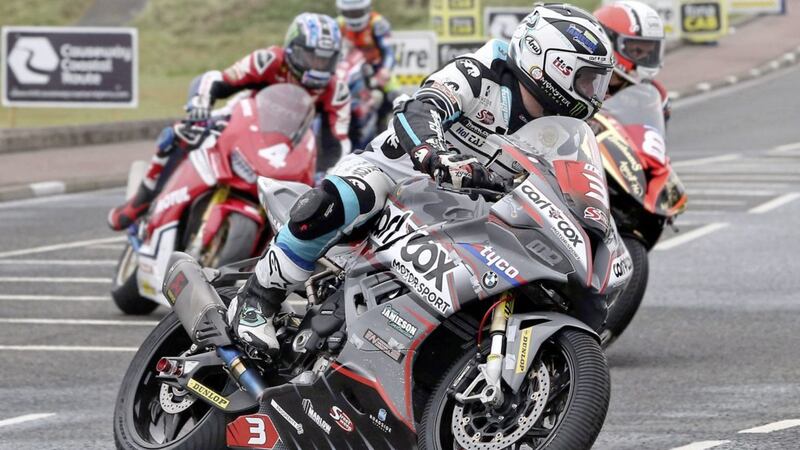 Racing star Michael Dunlop in action during the International North West 200 races in May 2019 