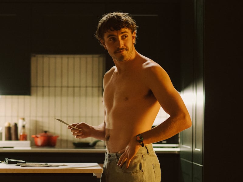 A still from All Of Us Strangers showing a shirtless Paul Mescal as Harry