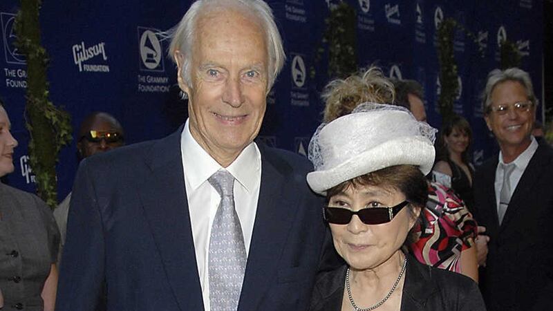Geirge Martin pictured with Yoko Ono in 2008&nbsp;