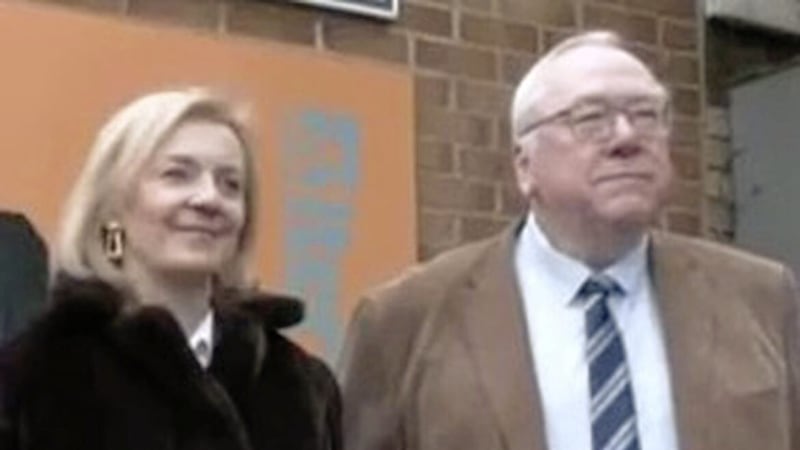 Liz Truss and Rev Mervyn Gibson together on the Shankill in January 